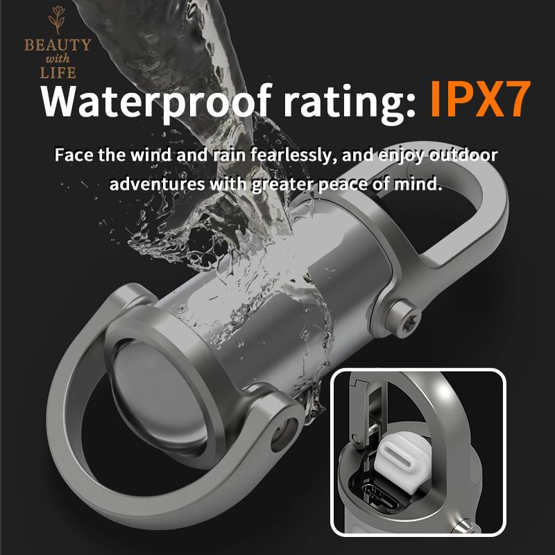 1200LM Super Bright Rechargeable Keychain&SOS Flashlight-Waterproof