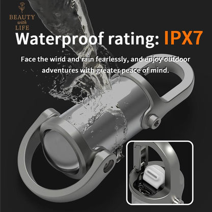 1200LM Super Bright Rechargeable Keychain&SOS Flashlight-Waterproof