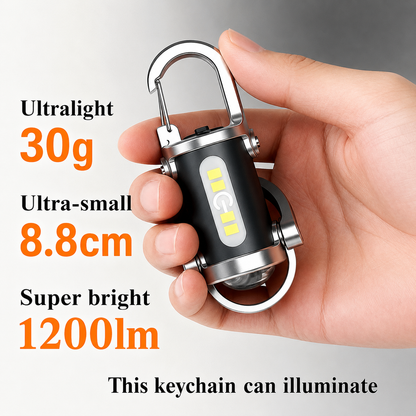 1200LM Super Bright Rechargeable Keychain&SOS Flashlight-Waterproof