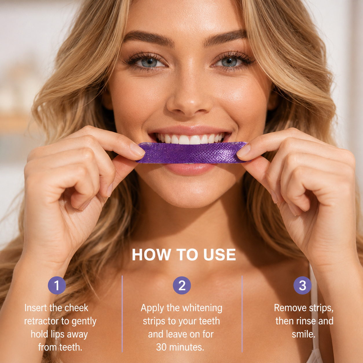 ZARONOVA Purple Teeth Whitening Strips