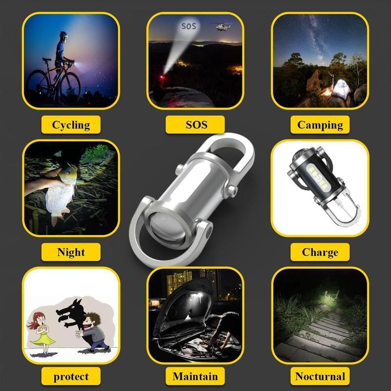 1200LM Super Bright Rechargeable Keychain&SOS Flashlight-Waterproof